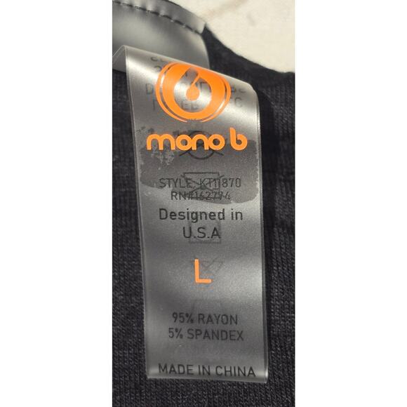 Mono B Black Bandeau Tank Top Bralette Large - Picture 2 of 5